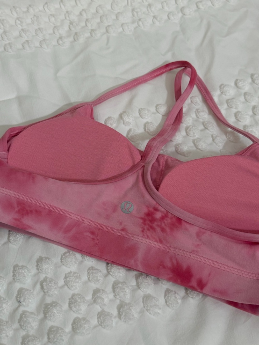 Lululemon Flow Y Bra Nulu Light Support A-C Smoothie Wash Strawberry Multi Size8 - Picture 6 of 9